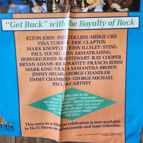 Prince’s Trust Charity Concert 1987 MGM/UA 22x34 Folded Poster P-1089 NEW - Picture 7 of 9